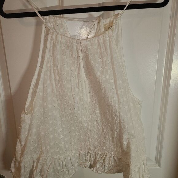 Caution to the wind Eyelet Spaghetti strap top - Picture 1 of 4